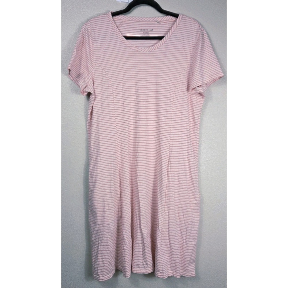TOAD&CO Stripe Tencel Organic Cotton Swing Dress Red White XL
